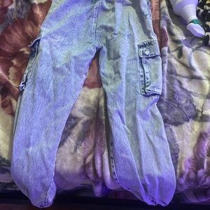 Denim jogger pants